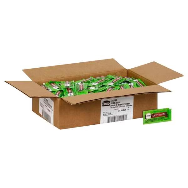 Heinz Single Serve Sweet Relish 9g, PK200, Heinz, Mfr#: 10013000531808